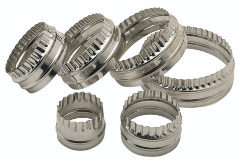 Koekjes- en gebaksnijders met dubbele rand RVS Set van 6 - KitchenCraft